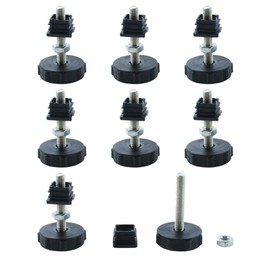 sourcingmap Adjustable Leveling Feet 20 x 20mm Square Inserts Furniture Glide 8 Sets
