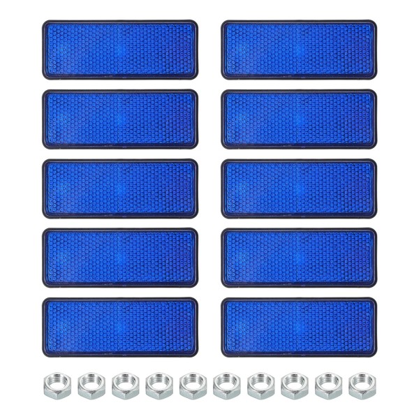 PATIKIL Rectangle Rear Reflectors, 10 Pcs Safety Reflective Warning Reflector
