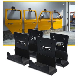 LUMENIX Heavy Duty Door Storage Hangers Bracket, Wall-Mounted Systems Kits Doors Holder Racks Compatible with 1956-2025 Jeep Wrangler CJ YJ TJ JK JKU JL JLU LJ JT (4 PCS, Animal Pattern)
