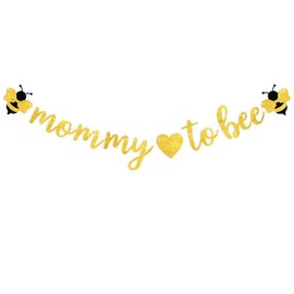 Baby Shower Decorations -Gold Glitter Mommy to Bee Banner Bumble Bee Theme Baby Shower Party Favors Decorations Gift for Pregnant Party Deco