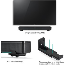 YUYUEMI 2Pcs Soundbar Mount for Sonos Bar Speaker Mount 85-135Mm Adjustable Shelves Universal Speaker Wall Mount