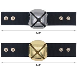 SCENEREAL Large Dog Collar Bell for Training, Hiking, Walking, Hunting, Pet Tracker, 2 Pack 1.5" Extra Loud Pet Bell for Save Wildlife and Birds (Bear Bell, Cow Bell) Gold | Silver