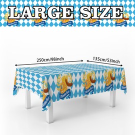 Oktoberfest Tablecloths Oktoberfest Bavarian Flag Check Table Cloth Blue Diamonds Bavarian Tablecover for German Oktoberfest Themed Party Decorations Booth Props Décor Supplies Favors 53" x 98"