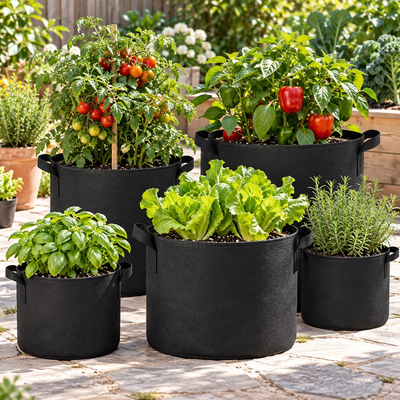Felt Grow Bags for Vegetables, Strawberries & Flowers – Breathable