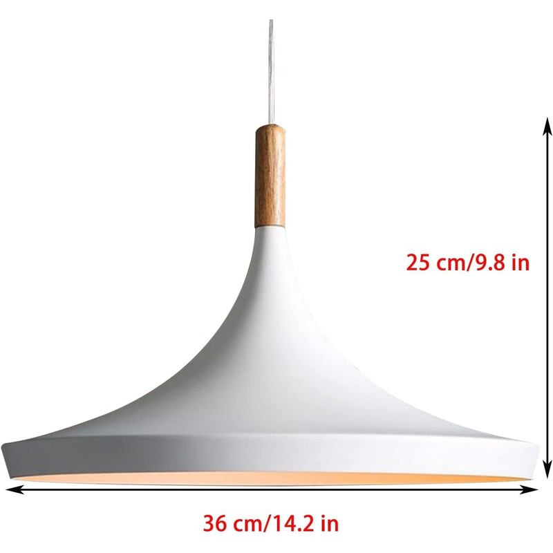 jengush Battery Operated Pendant Light with Remote Control,White Ceiling Pendant