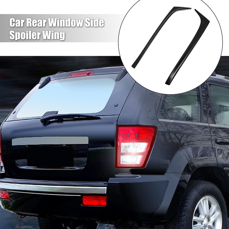 X AUTOHAUX 2pcs Black Rear Window Side Spoiler Wing for