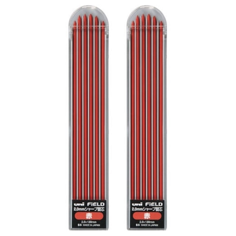 Uni Mechanical Pencil, Field, 2.0mm, Red Lead (M207001P.15) + 2