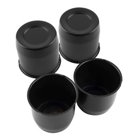 Rheedal 4Pcs 5.15inch Stainless Trailer Wheel Center Caps Push Through 5.15" Bore 4.92" Tall Hub Cap for Truck SUV RV Wheel Rim, Matt Black Wheel Cover