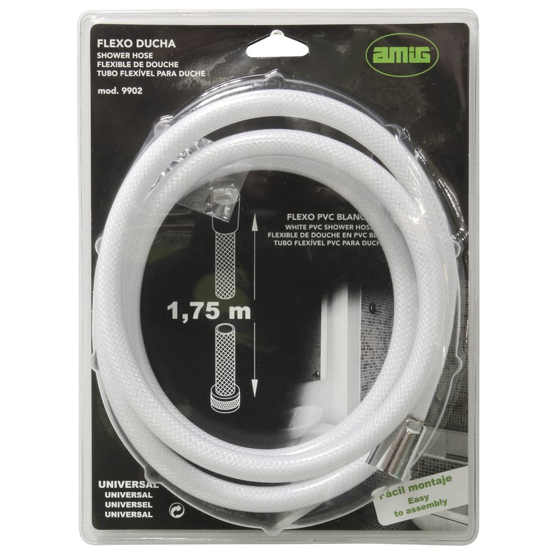 Amig - Universal Shower Hose Model 9902 PVC Reinforced White