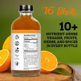 Fire Brew Immune - Citrus Apple Cider Vinegar Wellness Tonic | 16 Concentrated Shots of Healthiest Organic Ingredients to Strengthen Immune System, and Improve Digestion – 8oz