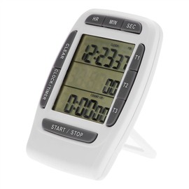 Digital Kitchen Timer, Kitchen Clock, Stopwatch, Countdown Count Up, 3 Channel Simultaneous Timer, LCD Timer for Cooking, Baking, Sports, Learning, Function Holder and Magnet on the Back