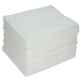 AABACO Oil Only ABSORBENT PADS – Light Weight Sheets (200ct Per Pack) 15 x 17 Inch LightWeight Absorbing Sheets for OIL and FUEL SPILLS – Repels Water 24 Gallon Absorbency – Cleanup & Automotive (200)