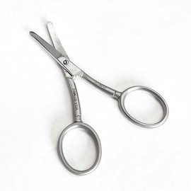 APPEARUS 2-Pc Rounded Facial Hair Scissors for Men Mustache, Nose, Beard, Eyebrows, Eyelashes, and Ear Hair Cutting Scissors Stainless Steel Trimming Scissors Cosmetic Makeup