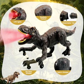 TALGIC - Dinosaurio con control remoto, juguetes Robot Dino, T rex para
