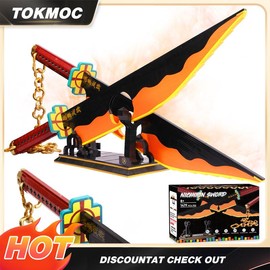 【TOKMOC】DemonSlaye Building Block Set with Stand,Handmade Cosplay Anime Toy,Collecting Building and Gifting Model for Anime fans,Home Decoration,For aged 12 and above,Stress relief toy:_66013 Tengen Uzui(1479 Pieces)