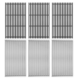 DELSbbq Grill Grates and Emitter Plates for Charbroil Commercial Infrared 4 Burner 463242715 463242716 463276016 466242715 466242716 466242815 466242816 463257520 463255020, G533-0009-W1 G533-2200-W1