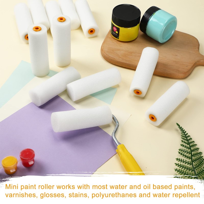 80 Pcs 4 Inch Mini Paint Roller Covers Small Foam