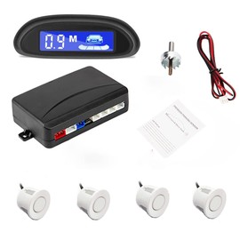 Riloer Car Reversing Backup Monitor Detector System Car Parking Radar with 4 Parking Sensors with Large LCD Display Screen