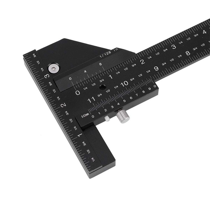 Woodworking T Ruler, Woodworking Aluminum Alloy Wood Scriber Measure Scribing