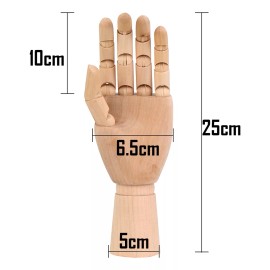 Lecute Mano Maniqui Madera 25cm Articulado Dibujo Boceto Pintura Ar