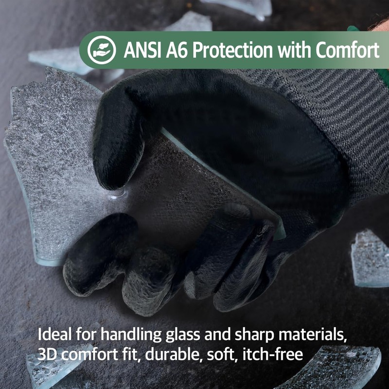 DEX FIT Level A6 Fiberglass Free Cut Resistant Gloves CR533H,