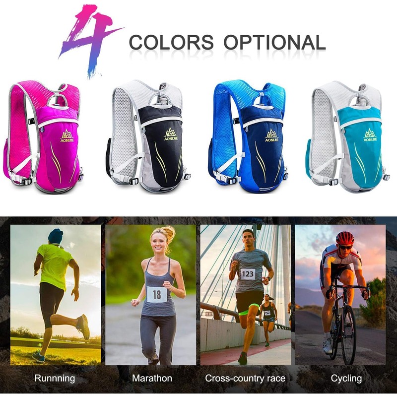 HEARTST Running Bag Marathon Backpack Daypack 5.5L Lightweight Breathable Waterproof