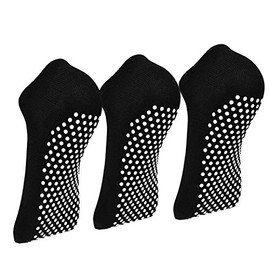 Sticky Barre Grips Slipper Socks - Elutong 3 Pack Non Slip with grippers Yoga Pilates Ballet Skid for Women