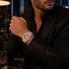 Gold-Tone Crystal-Style Watch for Men – Quartz Date Timepiece for