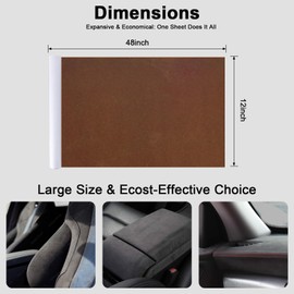 RadiantDecor Premium Dark Brown Suede Fabric Wrap - 12x48 inch Suede Wrap for Car Interior - Self-Adhesive Microfiber and Synthetic Leather, Stretchable Interior Film for Car and Home Decor