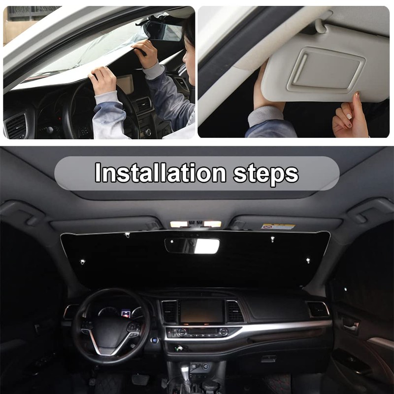 150x85cm Car Sunshade with Nano Black Tech - Silver-Coated Zero