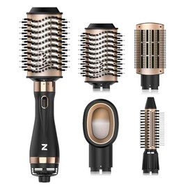 Natrial Hair Dryer Brush Ultimate Blow Dryer Brush for Straightening Curling and Drying with Oval Design Adjustable Heat Levels and Easy Detachable Features for Women