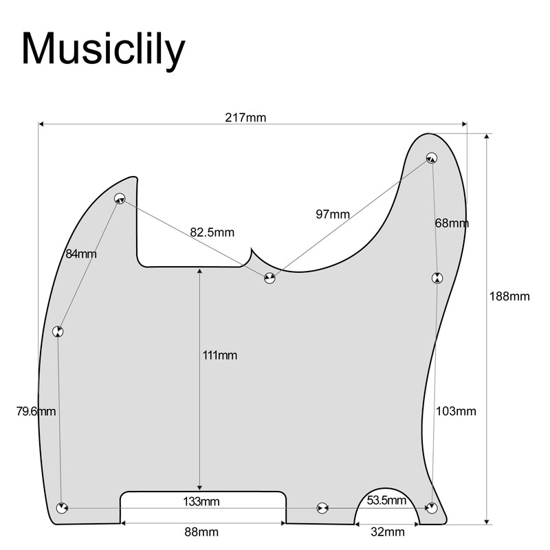 Musiclily 8 Hole Tele Pickguard Blank for Fender USA/Mexican Telecaster