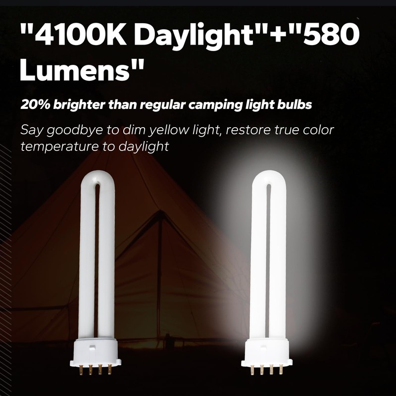 9W 2G7 Base Fluorescent Light Bulb, Replacement for Satco S8366,