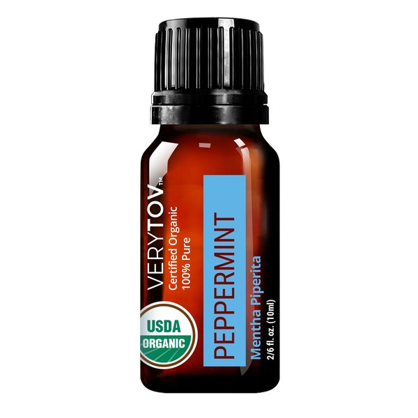 Premium USDA Organic Peppermint Essential Oil - 100% Pure Natural