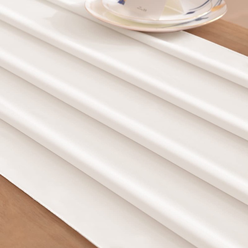 Socomi Socomi Ivory White Chiffon Table Runner Easter Spring Boho
