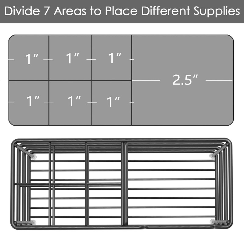 Linkidea 歯ブラシホルダー 壁取り付け ステンレススチール バスルーム収納オーガナイザー スタンドラック 壁取り付け 多機能 7/スロット 電動歯ブラシ