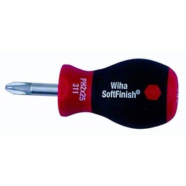SoftFinish Ergonomic Cushion Grip Stubby Phillips Screwdriver, #2 x 75mm Long