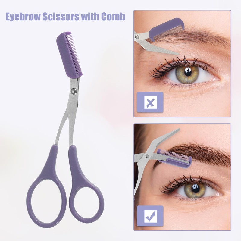 VOCOSTE Eyebrow Scissors, Eyebrow Cut, Comes with a Comb, Removable,