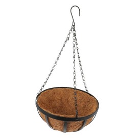 IWOWHERO Natural Iron Hanging Planter Basket Coconut Decorative Flower Pot for Use Elegant Decor for Succulents Herbs Ferns