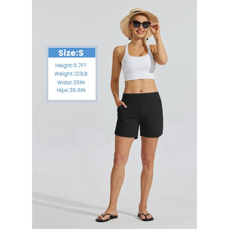 WILLIT Swimming Shorts Women's Swimming Trunks Board Shorts Quick Drying