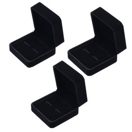 Giftop Small Black Classic Velvet Cufflink Box Case (Black Pack of 3)
