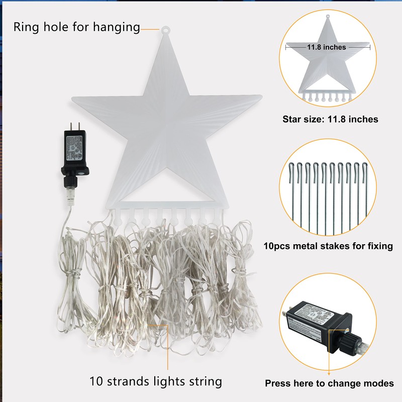 Christmas Lights Outdoor - 370LED 11.5FT 10 Strand Christmas Decorations