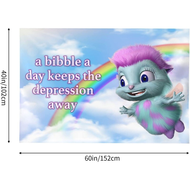FENDROM Bibble Meme Tapestry Bibble Happiness Novelty Wall Hanging,Blanket Decorative