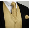 Enlision Suit Vest for Men Gold Paisley Dress Vest and