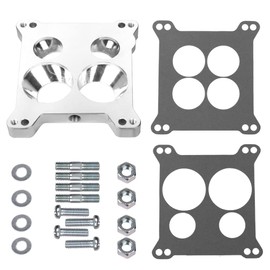 Carburetor Spacer 2696 Edel-brock Carter Four-Hole Square-Bore to Spread-Bore Aluminum Carburetor Adapter for 1405 1406 Carb 4 BBL Quadrajet rebuild Kit Thermo-Quad Base 0.85in,Individual Venturi Port