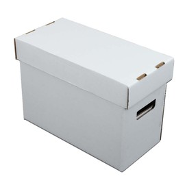 PIT66 10 Pcs Comic Books Storage Boxes With Lids Short Holds 150-175 Stackable Durable Archive White Comic Book Storage