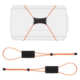 Lyreh 2pcs Fishing Graph Cover Straps Compatible with Humminbird & Lowrance, Adjustable Fish Finder Cover Bungee with Adjustable Buckle and Stretchable Accessories Cord Fit up to 18in Screen (Orange)