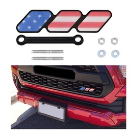 Kewucn Tri-Color Grille Badge Emblem Decoration Accessories, Auto Classic Retro Tri Color Stripe Decal Sticker, Car Truck Label Fits for Tacoma 4Runner Tundra Sequoia Rav4 Highlander (USA)