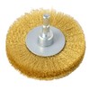 Wheel Brush with Hex Shaft, Brass, 3.0 inches (75 mm)