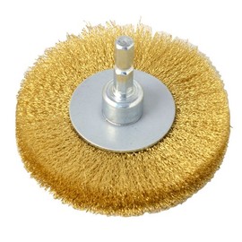 Wheel Brush with Hex Shaft, Brass, 3.0 inches (75 mm) RH-5